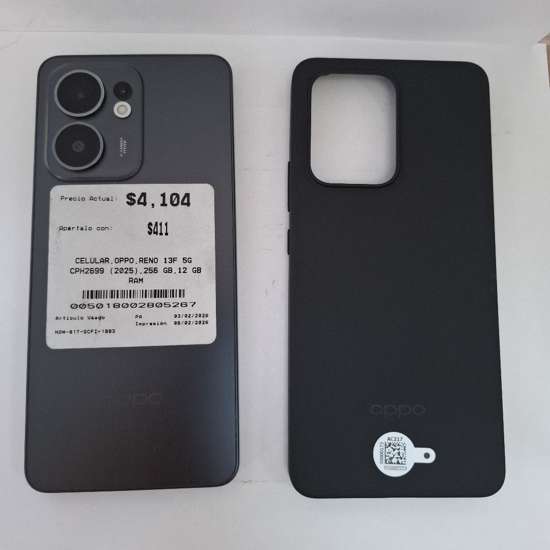 CELULAR OPPO  RENO 13F 5G CPH2699 (2025) 256 GB 12 GB RAM (SEMINUEVO)