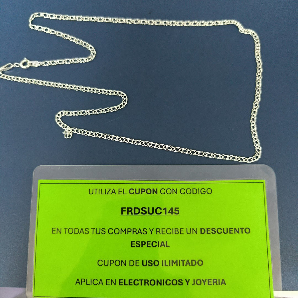 CADENA TEJIDO ESLABONES PLATA .925 55 CM 3.8 GR (NUEVO)