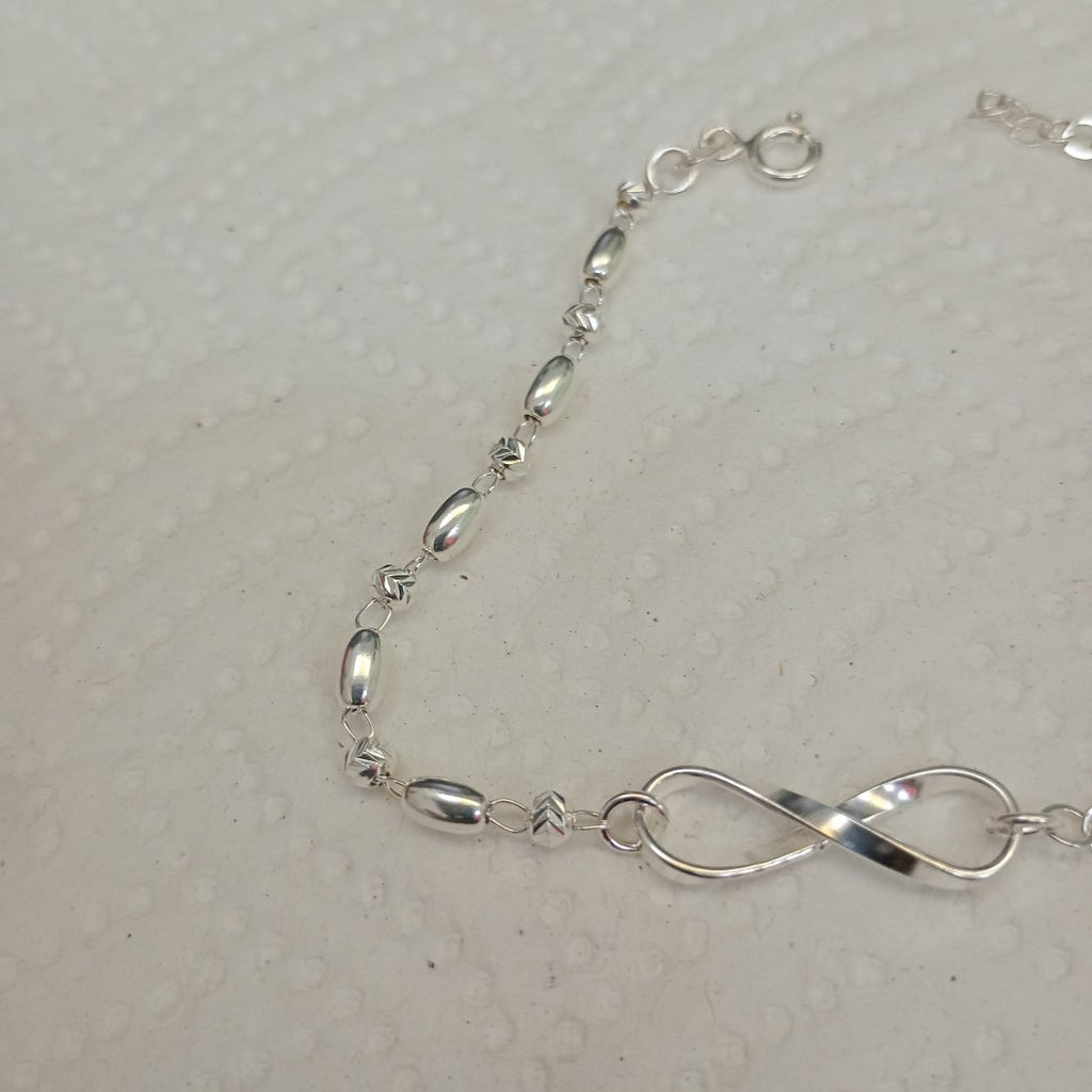 PULSERA TEJIDO INFINITO PLATA .925 18 CM 2.3 GR (NUEVO)