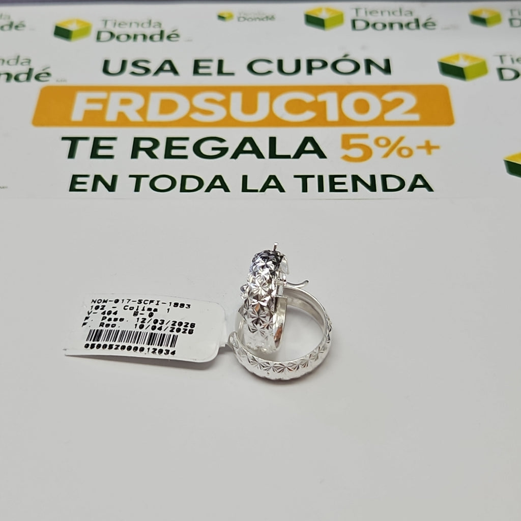 PAR ARRACADAS FACETADAS PLATA .925 3.4 GR (NUEVO)