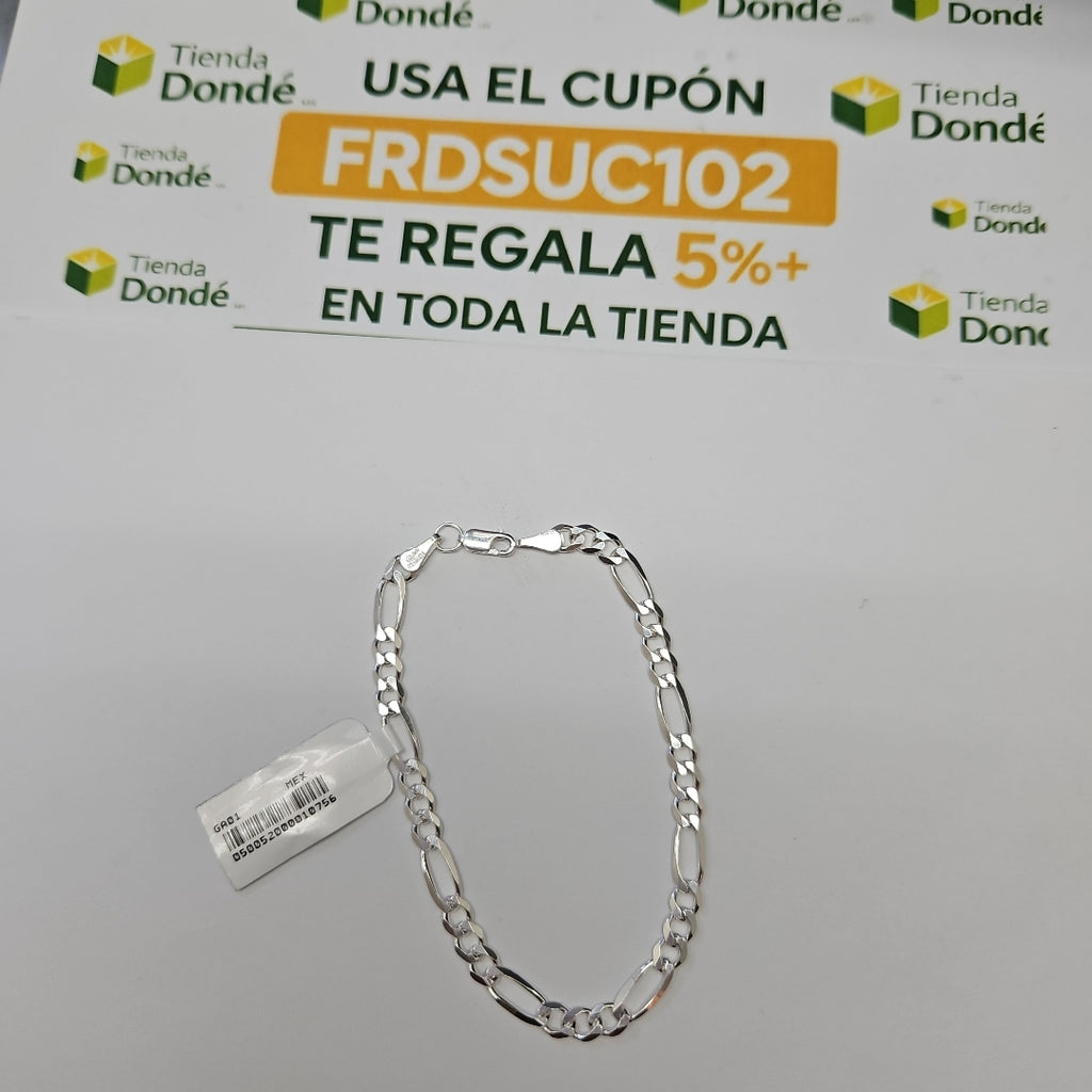 PULSERA TEJIDO 3X1 PLATA .925 18 CM 5.8 GR (NUEVO)
