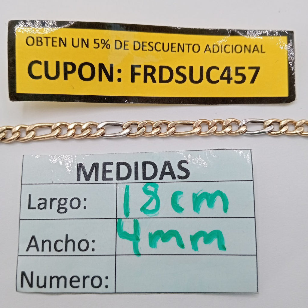 PULSERA ORO COMBINADO 14 K 4,70 GRMS (SEMINUEVO)