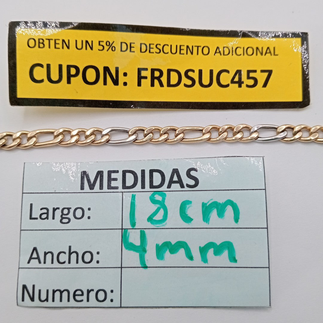 PULSERA ORO COMBINADO 14 K 4,70 GRMS (SEMINUEVO)