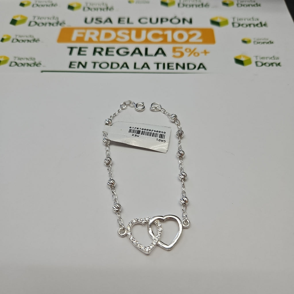 PULSERA TEJIDO TEJIDO ESPECIAL PLATA .925 18 CM 3.9 GR (NUEVO)