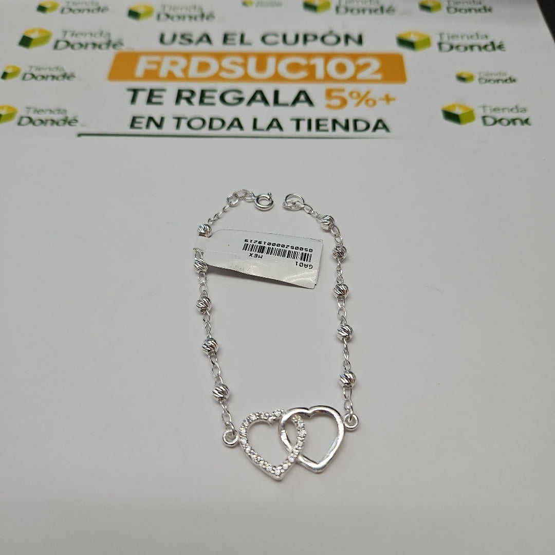 PULSERA TEJIDO TEJIDO ESPECIAL PLATA .925 18 CM 3.9 GR (NUEVO)