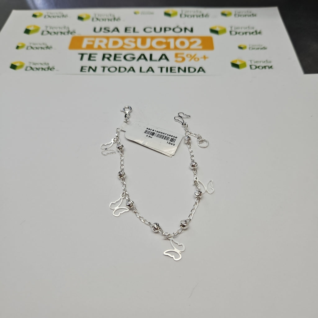 PULSERA TEJIDO ESPECIAL PLATA .925 18 CM 2.8 GR (NUEVO)