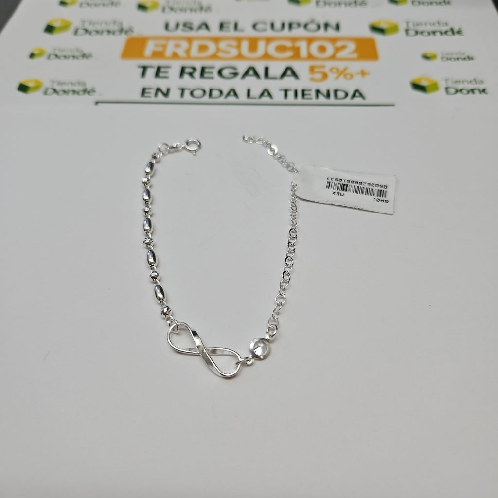 PULSERA TEJIDO ESPECIAL PLATA .925 18 CM 2.6 GR (NUEVO)