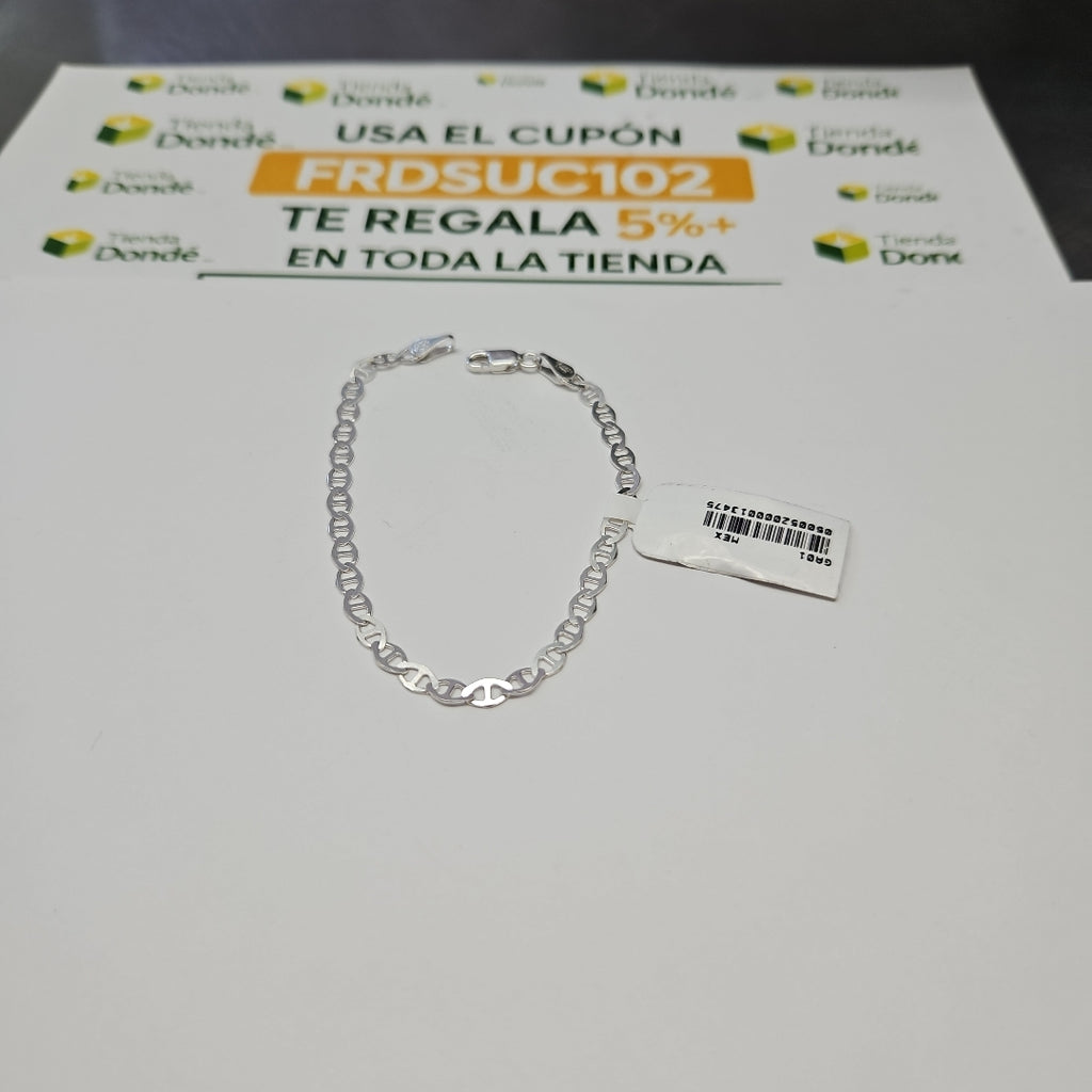 PULSERA TEJIDO GUCHI PLATA .925 18 CM 2.6 GR (NUEVO)