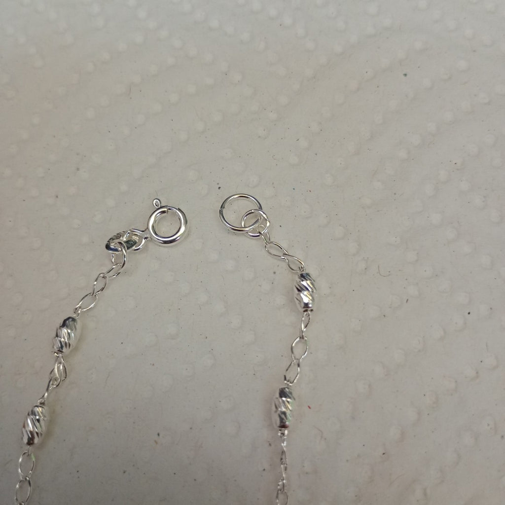 PULSERA TEJIDO CORAZON PLATA .925 18 CM 3.4 GR (NUEVO)