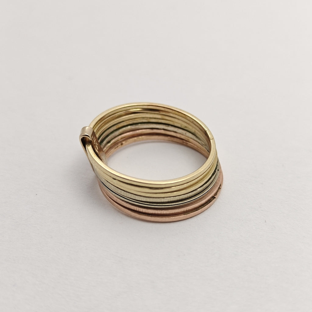 ANILLITO, SEMANARIO DE ARGOLLAS ORO, ORO COMBINADO 10 K 2 GRMS (SEMINUEVO)