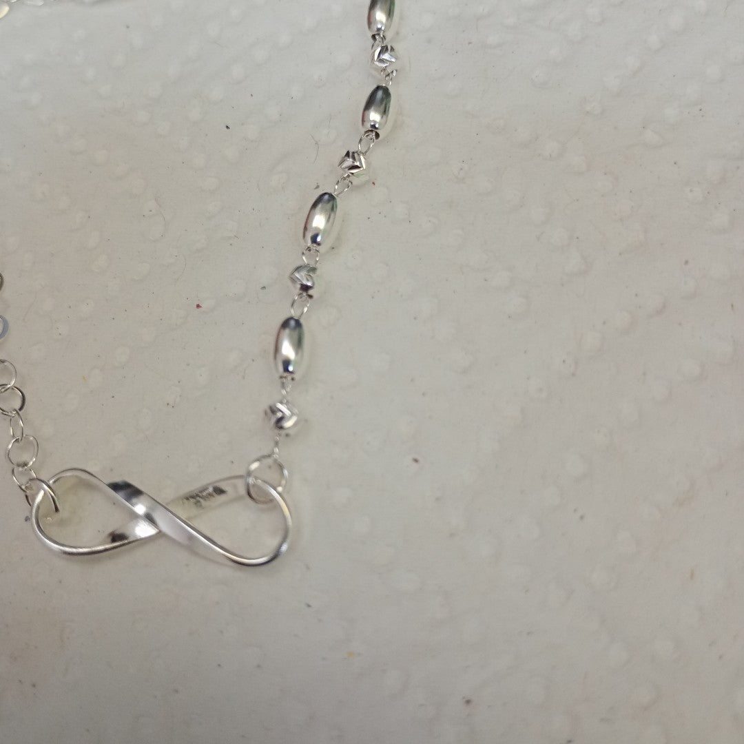 PULSERA TEJIDO INFINITO PLATA .925 18 CM 2.3 GR (NUEVO)