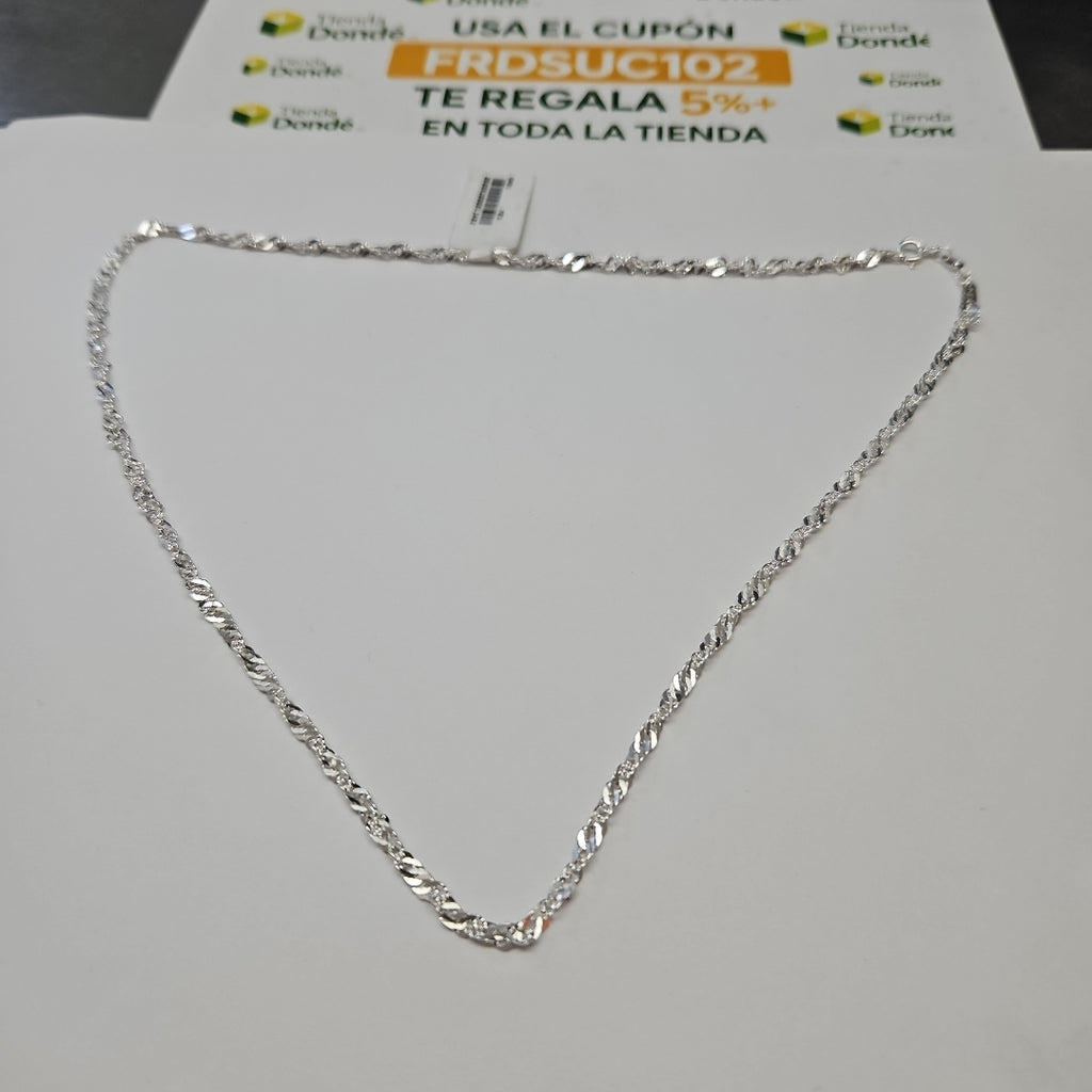 CADENA TEJIDO MEDIO TORZAL PLATA .925 55 CM 6.2 GR (NUEVO)