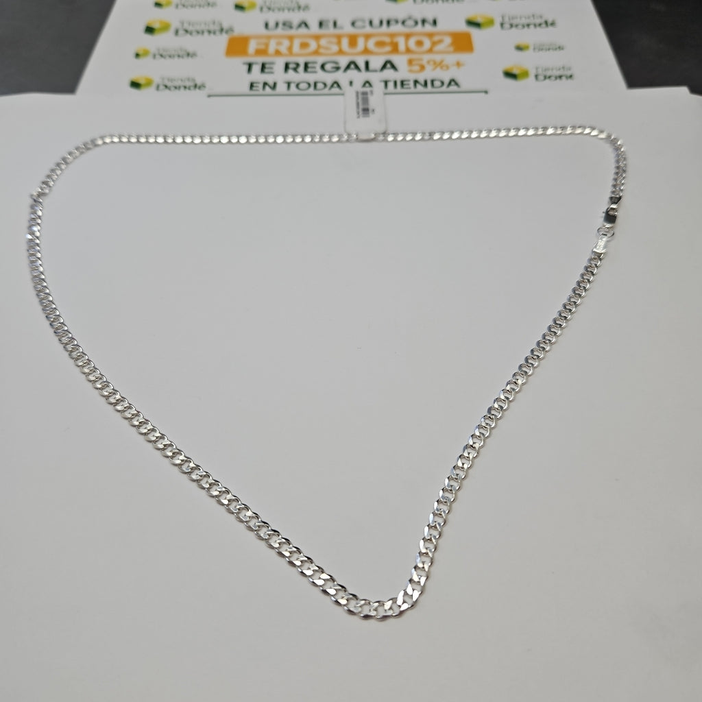 CADENA TEJIDO BARBADO PLATA .925 60 CM 14 GR (NUEVO)