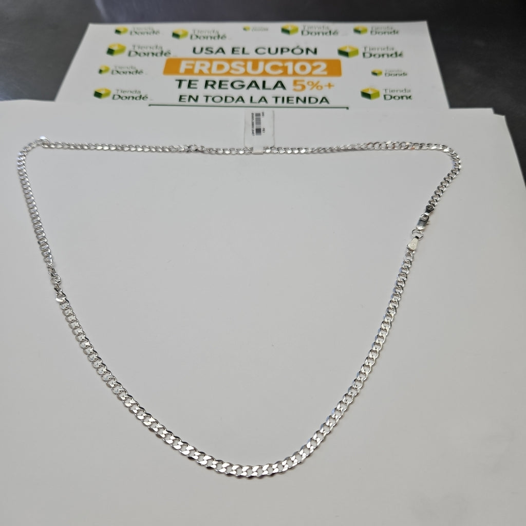 CADENA TEJIDO BARBADO PLATA .925 60 CM 12.8 GR (NUEVO)
