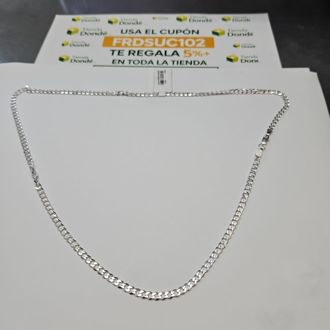 CADENA TEJIDO BARBADO PLATA .925 60 CM 12.8 GR (NUEVO)