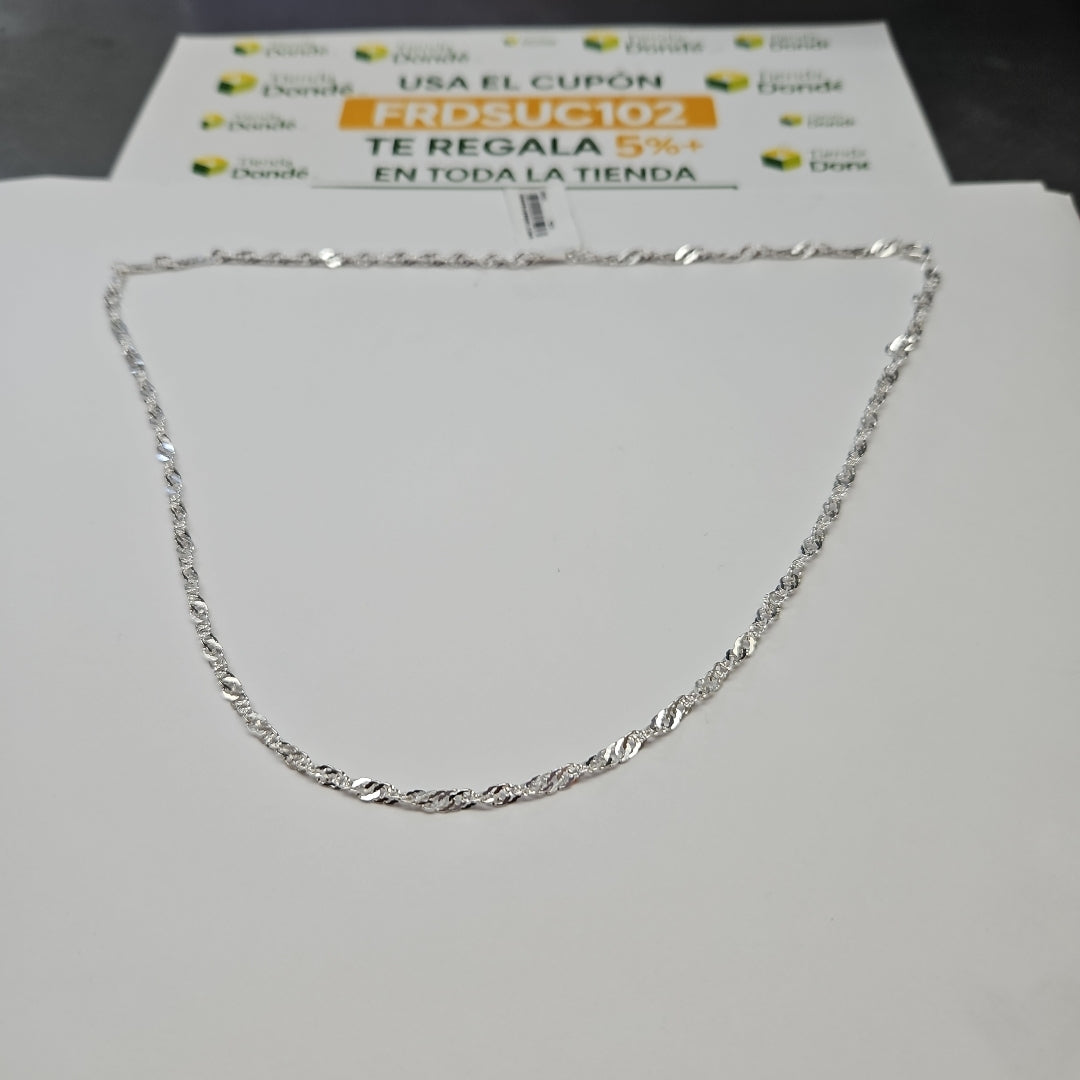 CADENA TEJIDO MEDIO TORZAL PLATA .925 55 CM 5.8 GR (NUEVO)