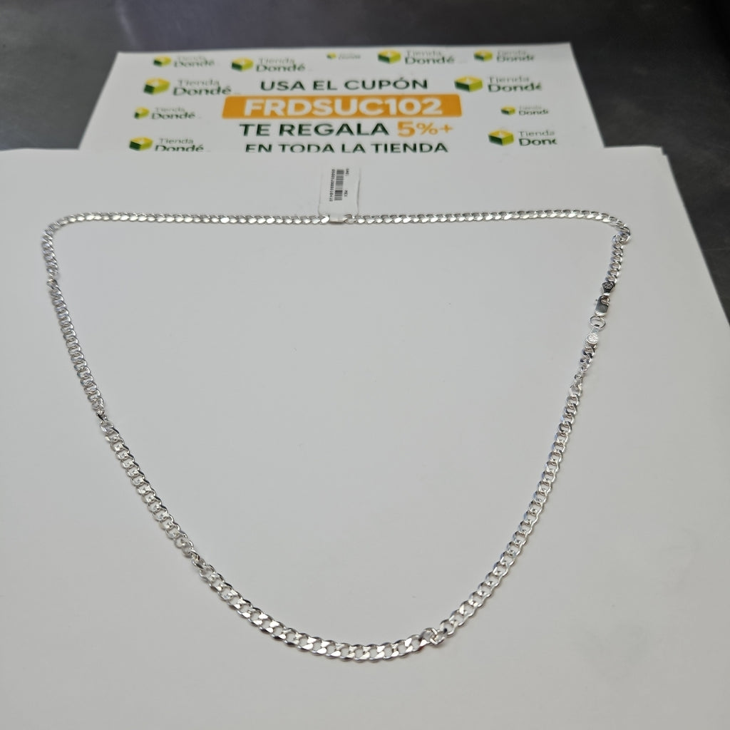 CADENA TEJIDO BARBADO PLATA .925 60 CM 12.8 GR (NUEVO)