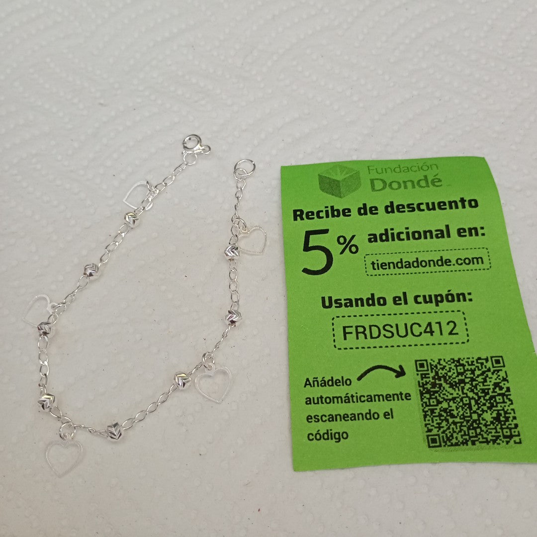 PULSERA TEJIDO ESPECIAL PLATA .925 18 CM 2.7 GR (NUEVO)