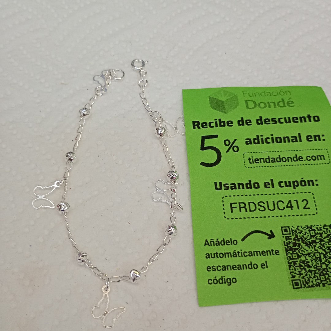 PULSERA TEJIDO ESPECIAL PLATA .925 18 CM 2.9 GR (NUEVO)