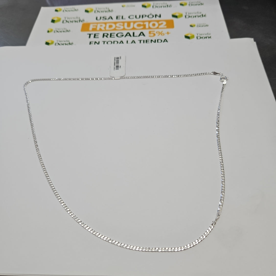 CADENA TEJIDO BARBADO PLATA .925 55 CM 5 GR (NUEVO)