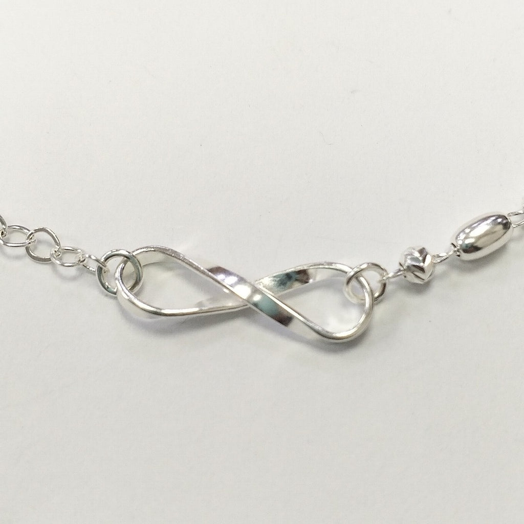 PULSERA TEJIDO INFINITO PLATA .925 18 CM 2.4 GR (NUEVO)
