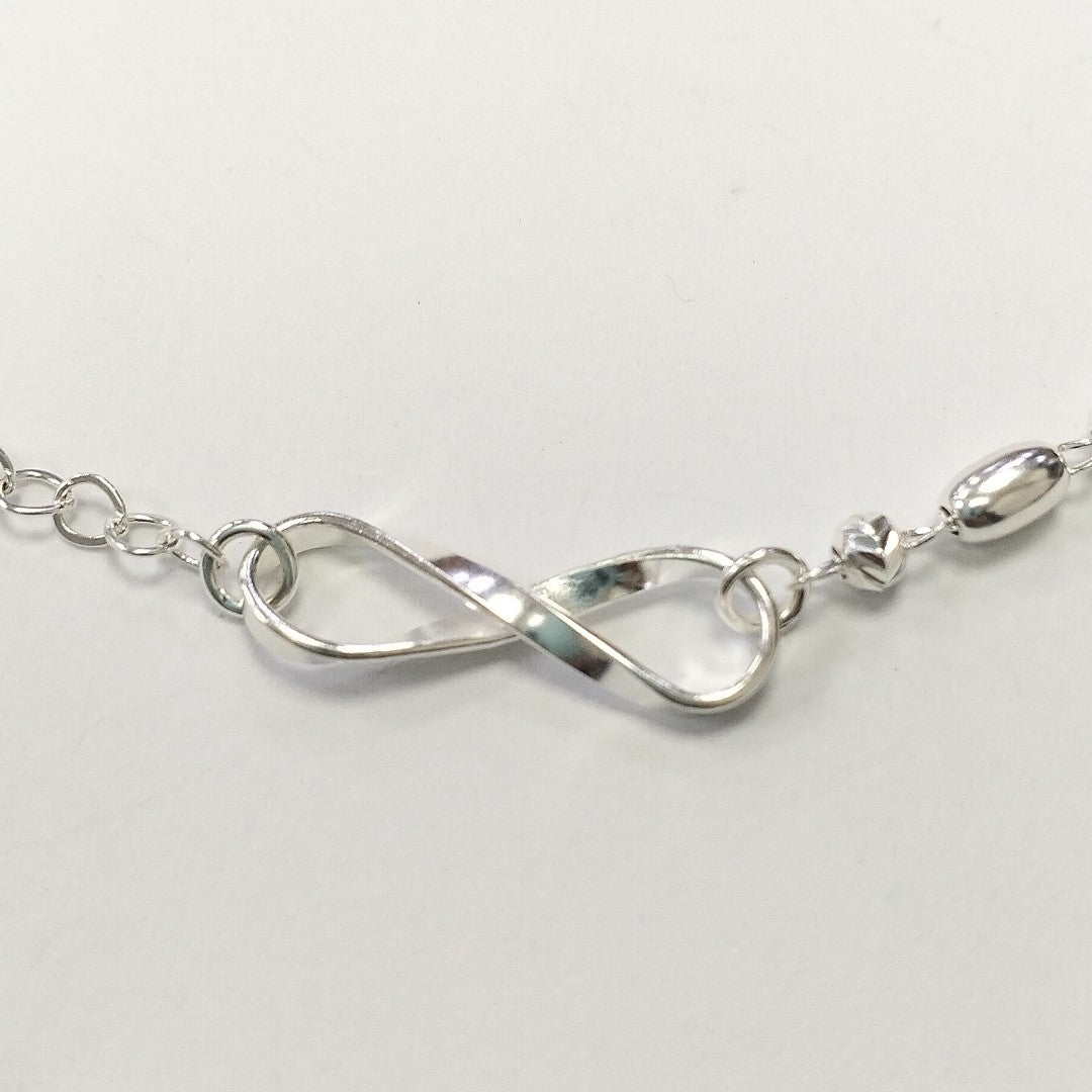 PULSERA TEJIDO INFINITO PLATA .925 18 CM 2.4 GR (NUEVO)