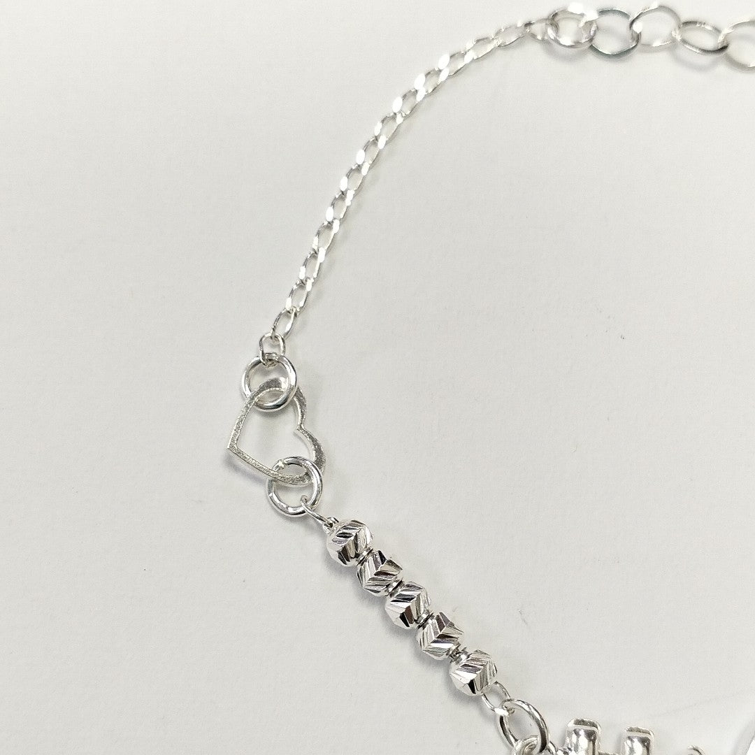 PULSERA TEJIDO LLAVE PLATA .925 18 CM 2.3 GR (NUEVO)