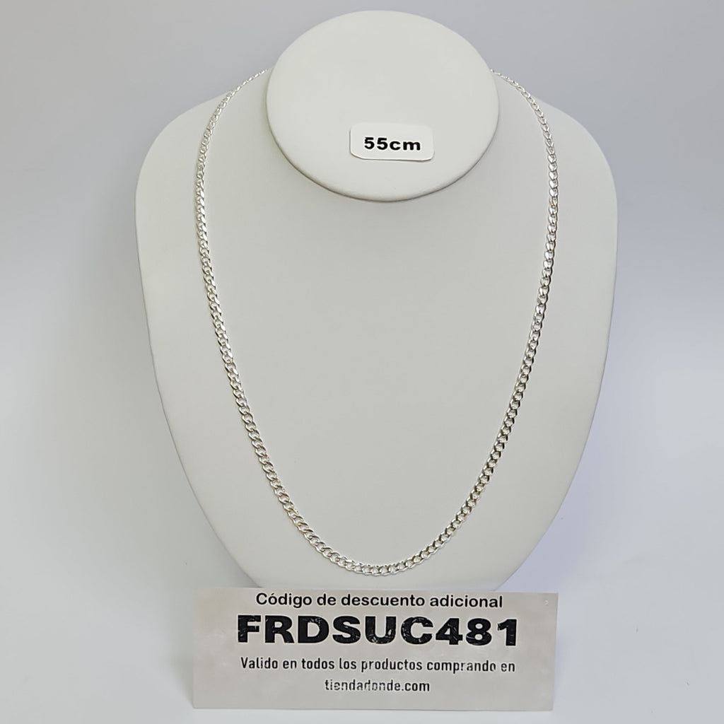 CADENA TEJIDO BARBADO PLATA .925 60 CM 14 GR (NUEVO)