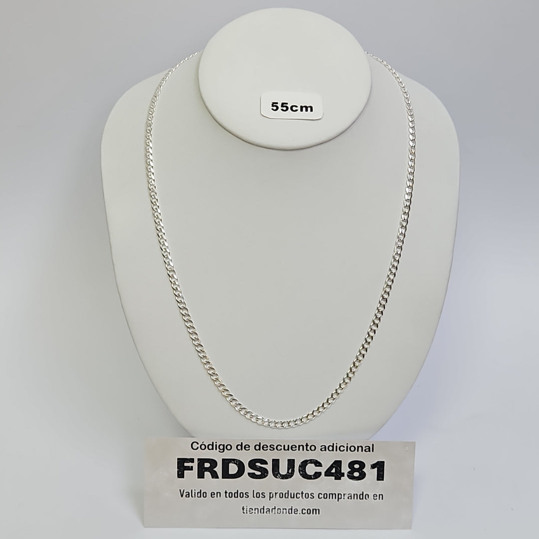 CADENA TEJIDO BARBADO PLATA .925 60 CM 14 GR (NUEVO)