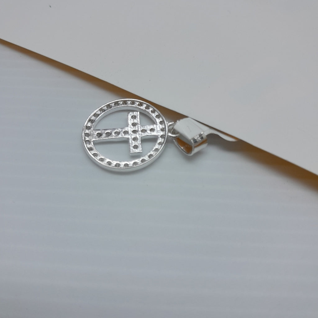 DIJE CRUZ C/CIRCONIAS PLATA .925 2.4 GR (NUEVO)