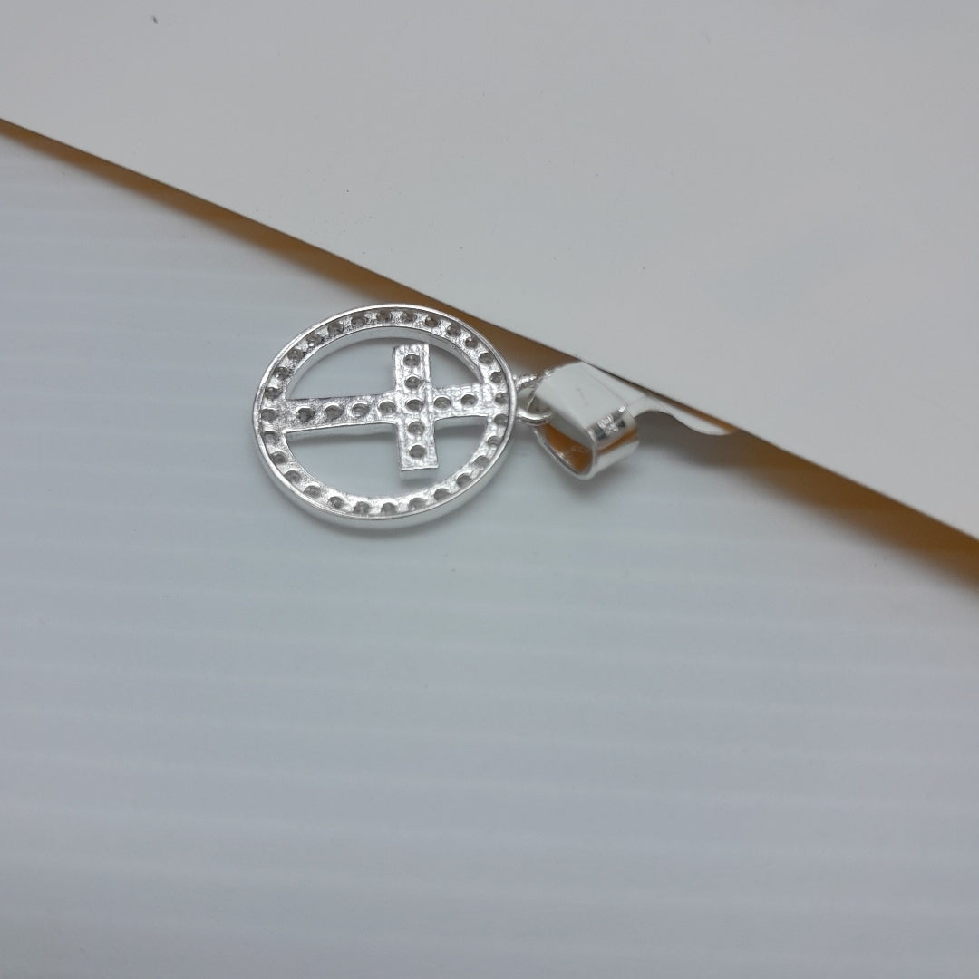 DIJE CRUZ C/CIRCONIAS PLATA .925 2.4 GR (NUEVO)