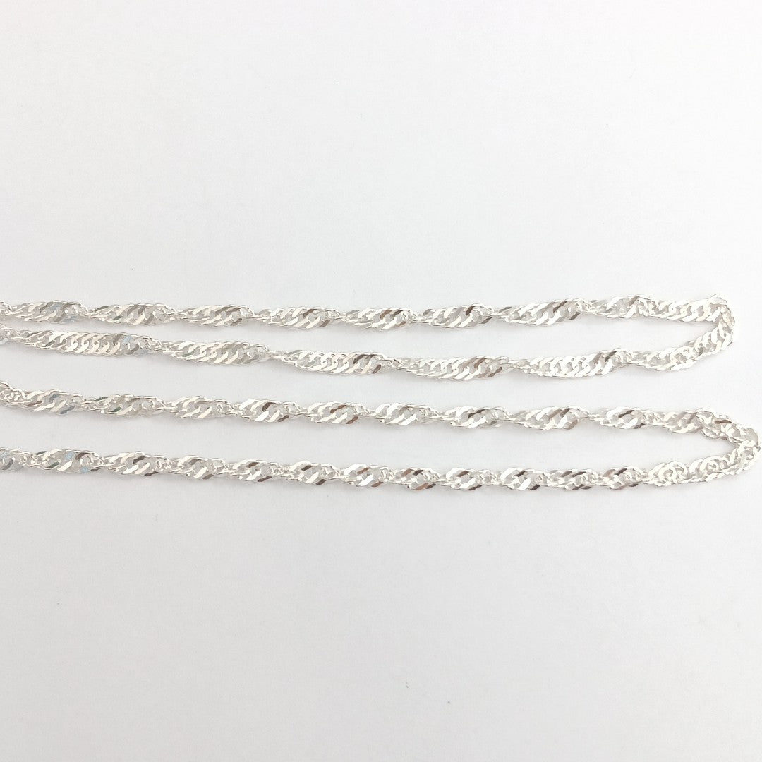 CADENA TEJIDO MEDIO TORZAL PLATA .925 55 CM 6.4 GR (NUEVO)