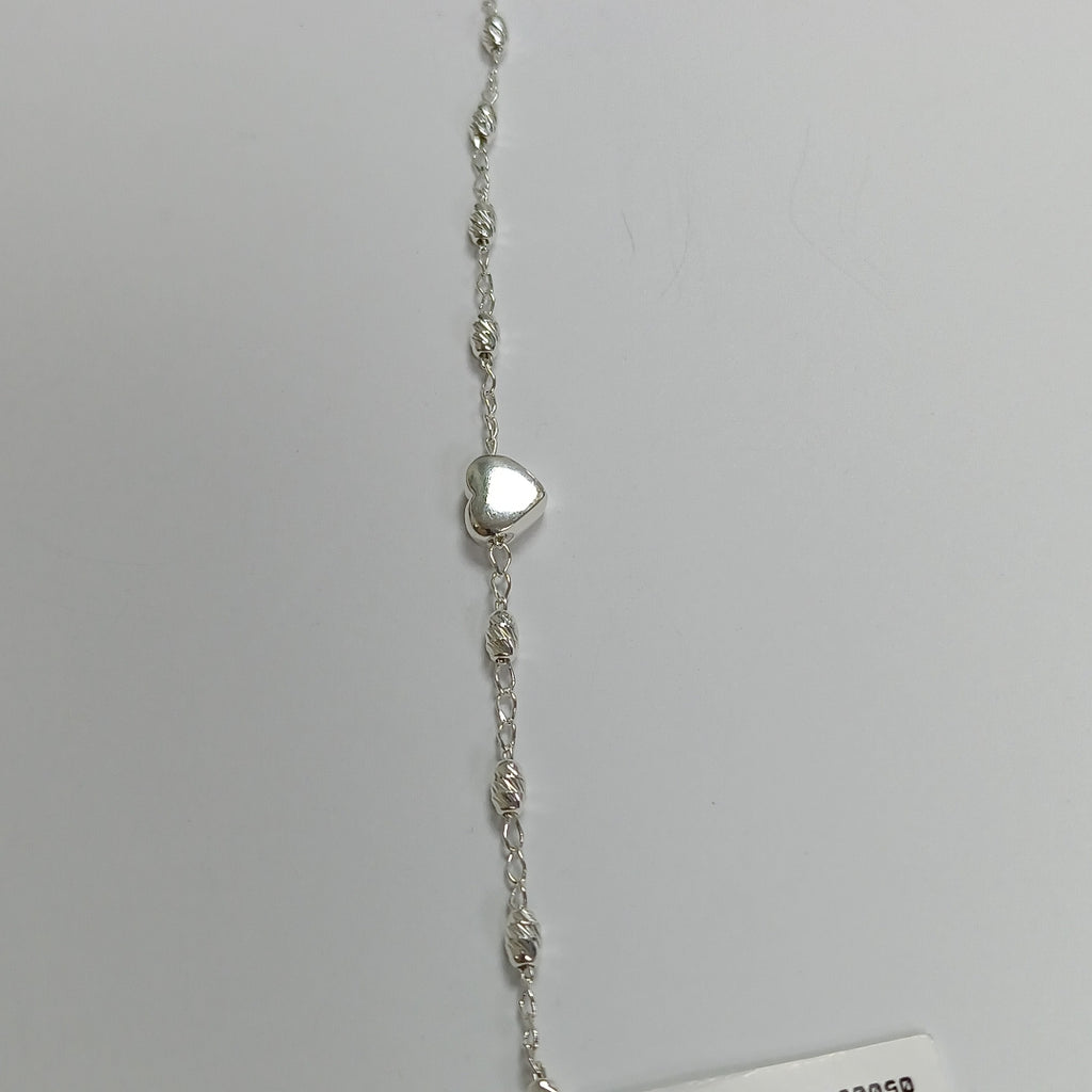 PULSERA TEJIDO CORAZON PLATA .925 18 CM 3.4 GR (NUEVO)