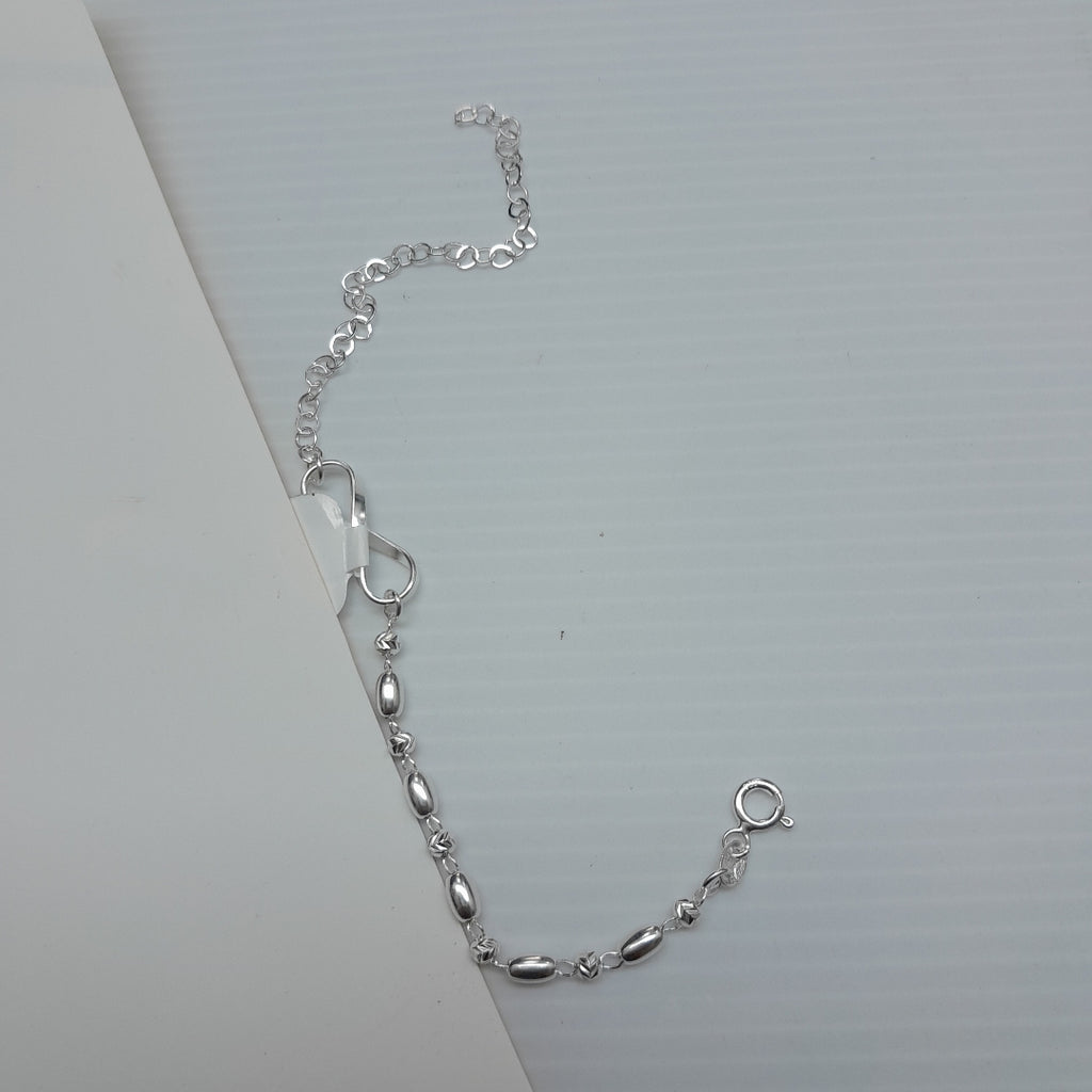 PULSERA TEJIDO INFINITO PLATA .925 18 CM 2.4 GR (NUEVO)