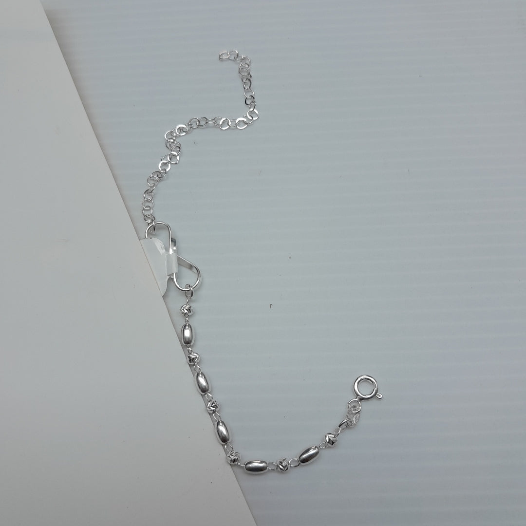 PULSERA TEJIDO INFINITO PLATA .925 18 CM 2.4 GR (NUEVO)