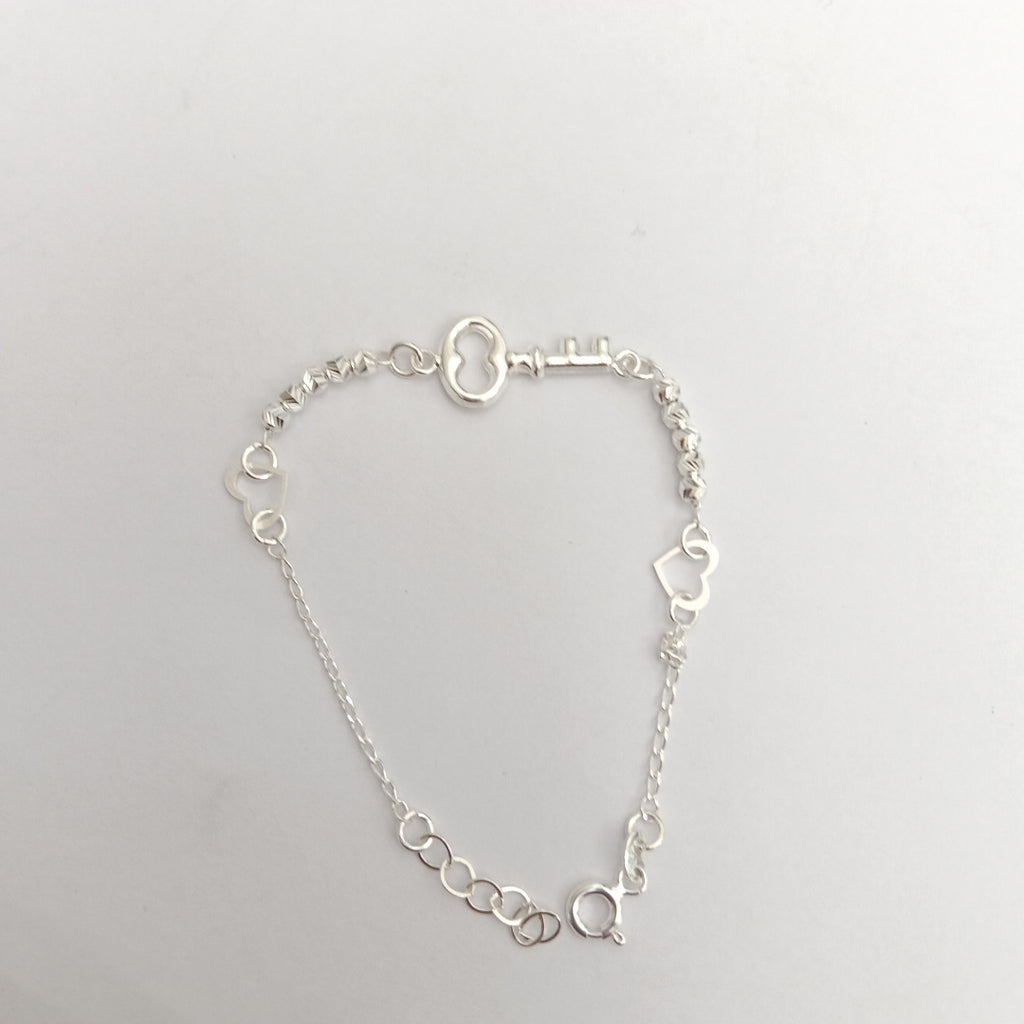 PULSERA TEJIDO LLAVE PLATA .925 18 CM 2.3 GR (NUEVO)