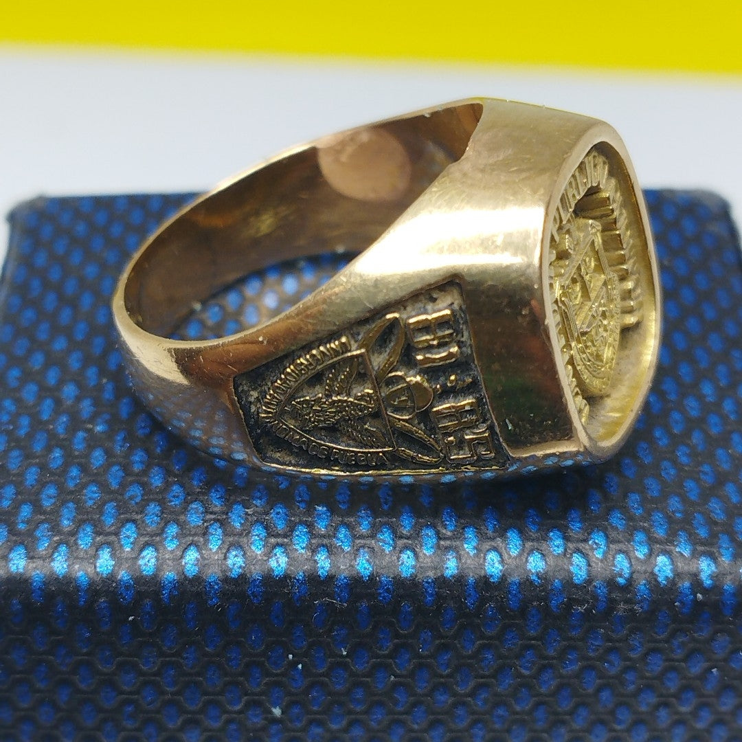 ANILLO DE GRADUACIÓN ORO 18 K 11 GRMS (SEMINUEVO)
