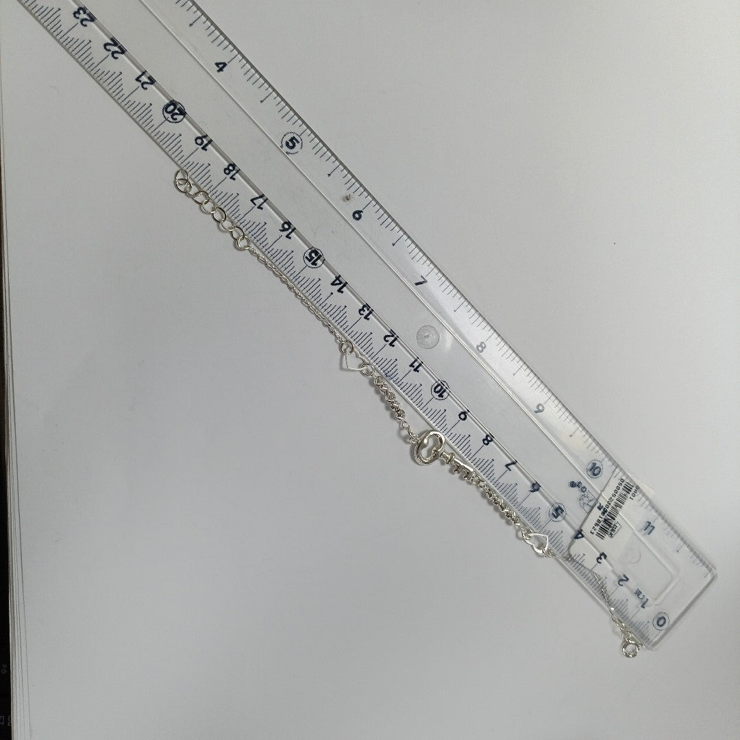 PULSERA TEJIDO LLAVE PLATA .925 18 CM 2.4 GR (NUEVO)