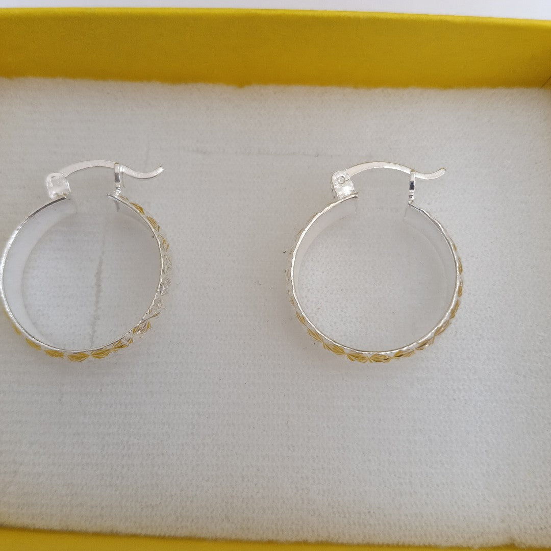 PAR ARRACADAS FACETADAS PLATA .925 3.3 GR (NUEVO)
