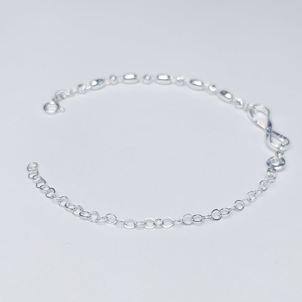 PULSERA TEJIDO ESPECIAL PLATA .925 18 CM 2.6 GR (NUEVO)