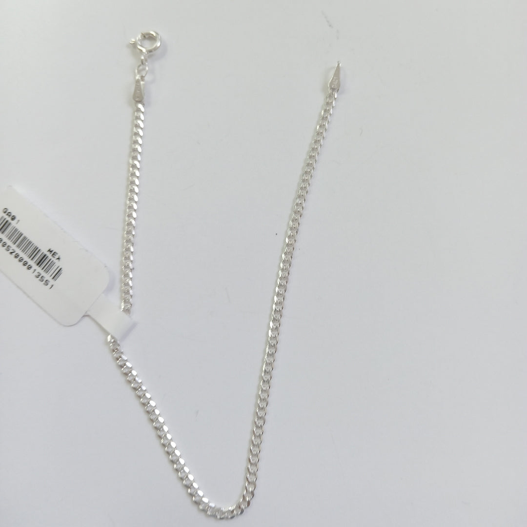 PULSERA TEJIDO BARBADA PLATA .925 18 CM 2.2 GR (NUEVO)