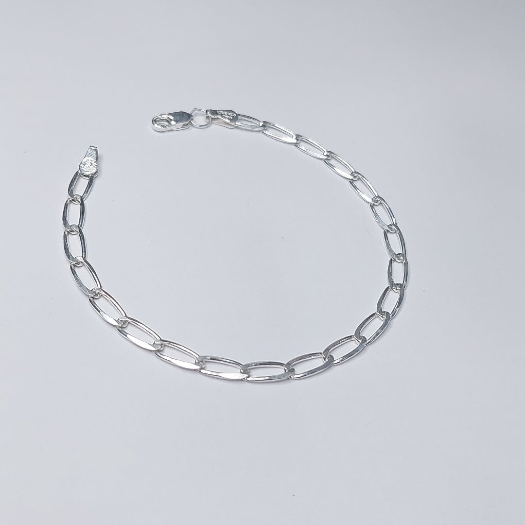 PULSERA TEJIDO ESLABONES PLATA .925 18 CM 3.7 GR (NUEVO)