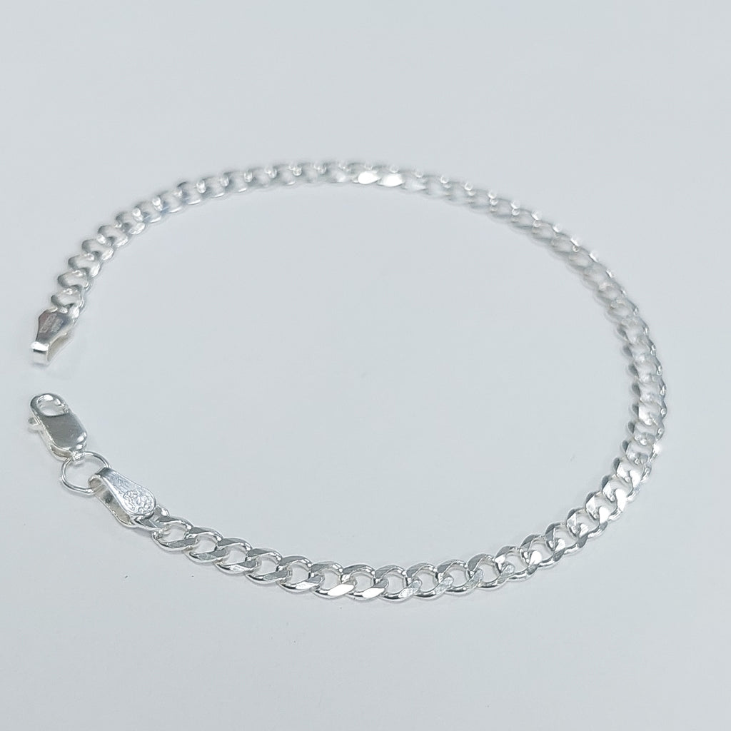 PULSERA TEJIDO BARBADA PLATA .925 21 CM 4.6 GR (NUEVO)