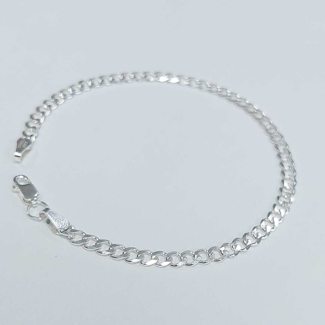 PULSERA TEJIDO BARBADA PLATA .925 21 CM 4.6 GR (NUEVO)