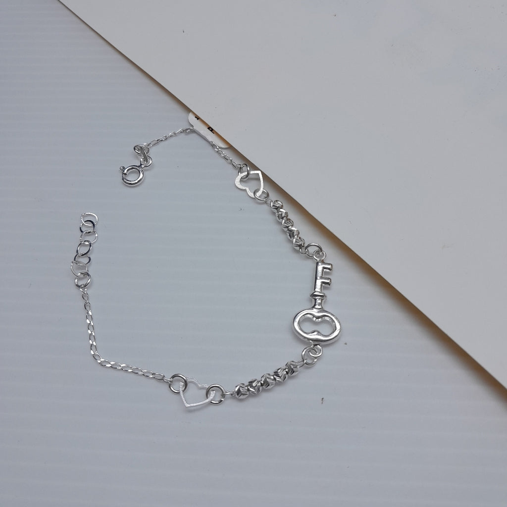 PULSERA TEJIDO LLAVE PLATA .925 18 CM 2.3 GR (NUEVO)