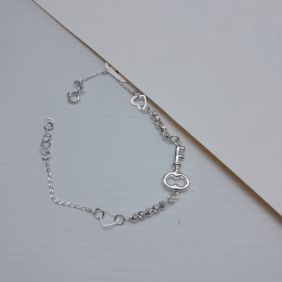 PULSERA TEJIDO LLAVE PLATA .925 18 CM 2.3 GR (NUEVO)