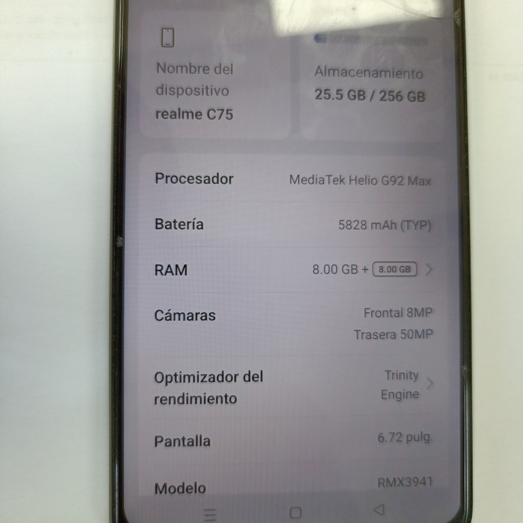 CELULAR REALME C75 RMX3941 (2025) 256 GB 8 GB RAM (SEMINUEVO)