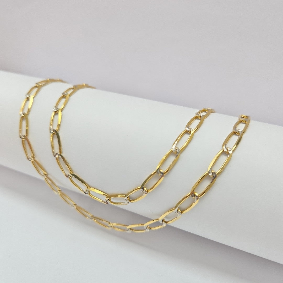 CADENA TEJIDO ESLABONES 11.2G 55 CM 14K (NUEVO)