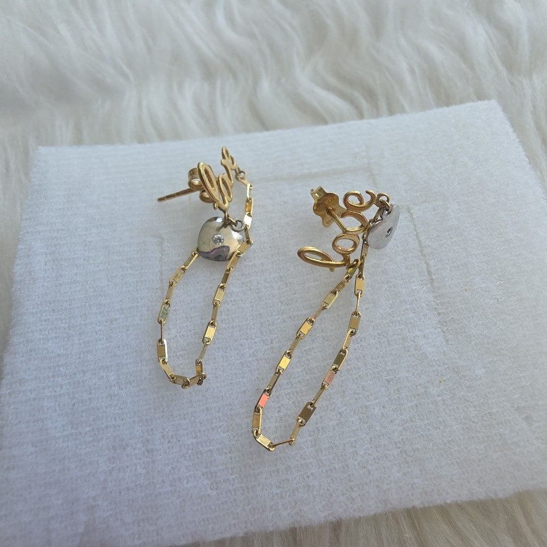 BROQUELES PAR ORO 14 K 2 GRMS (SEMINUEVO)