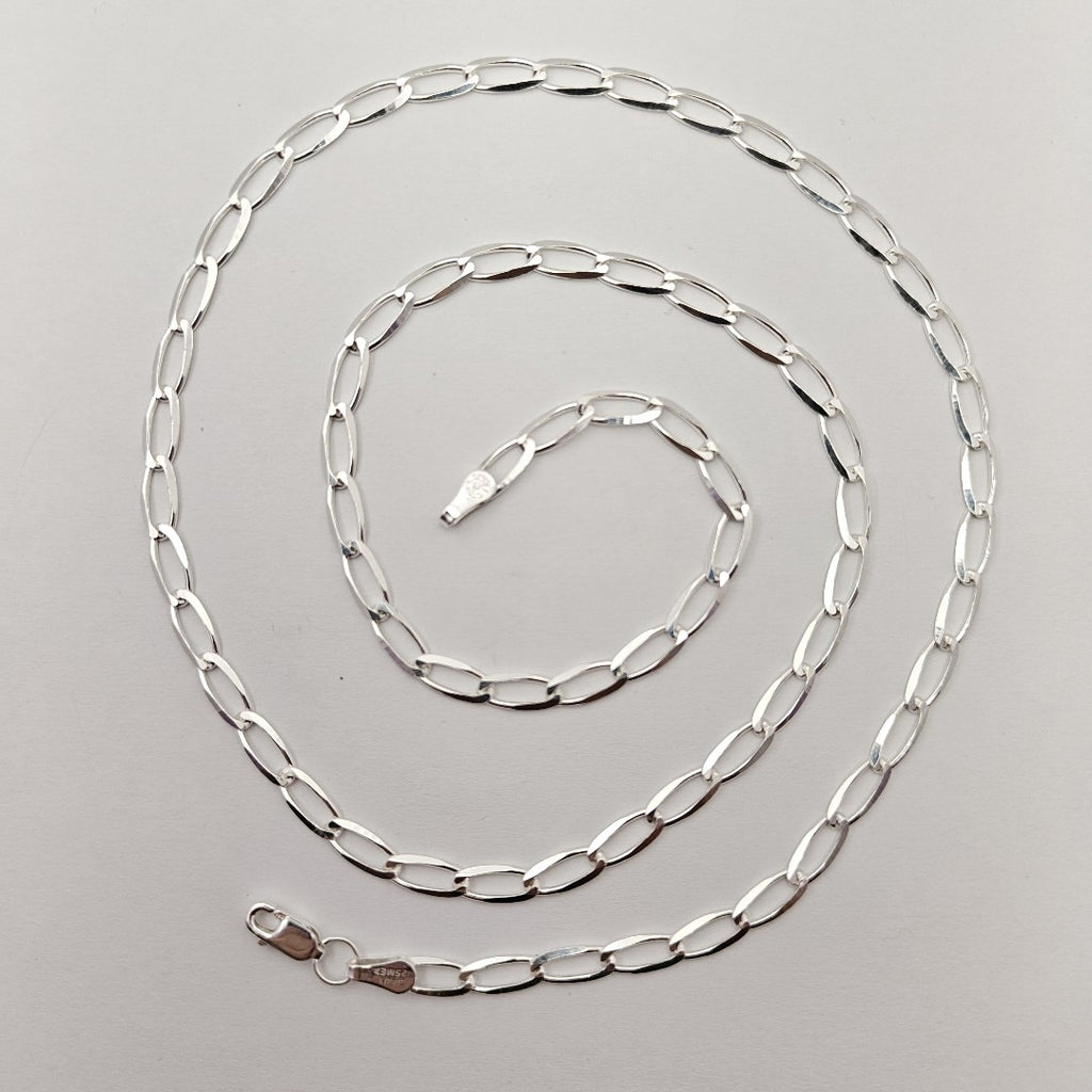 CADENA TEJIDO ESLABONES PLATA .925 60 CM 10.7 GR (NUEVO)